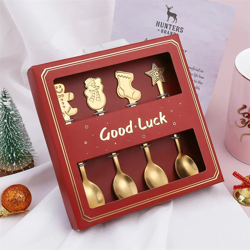 Golden Cheer Christmas Spoon Set